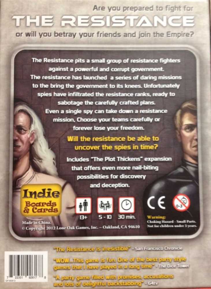 The Resistance  (5-10) board game collectible [Barcode 722301926178] - Main Image 3