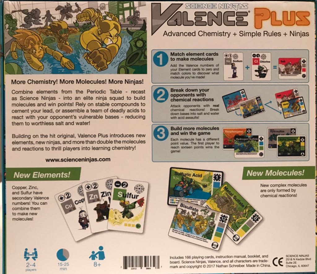 Science Ninjas: Valence Plus  (2 to 4) board game collectible [Barcode 722512396647] - Main Image 2