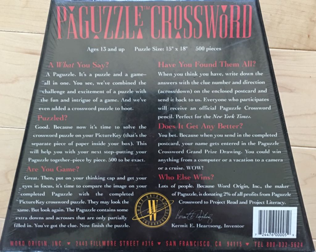 Paguzzle Crossword  (1) board game collectible [Barcode 724476000059] - Main Image 2