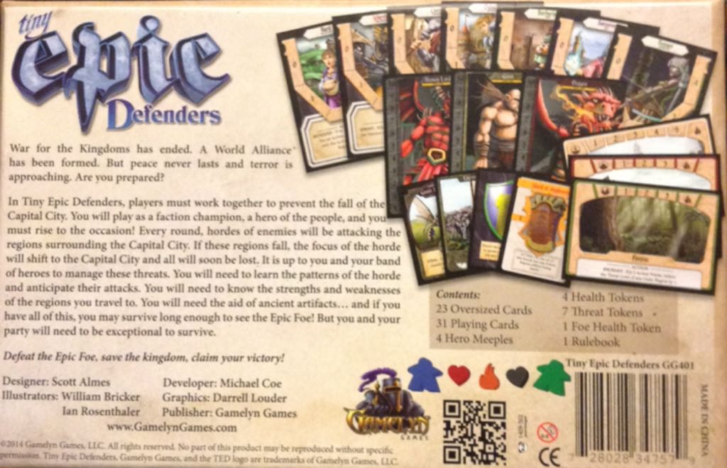 Tiny Epic Defenders  (1-4) board game collectible [Barcode 728028347579] - Main Image 2