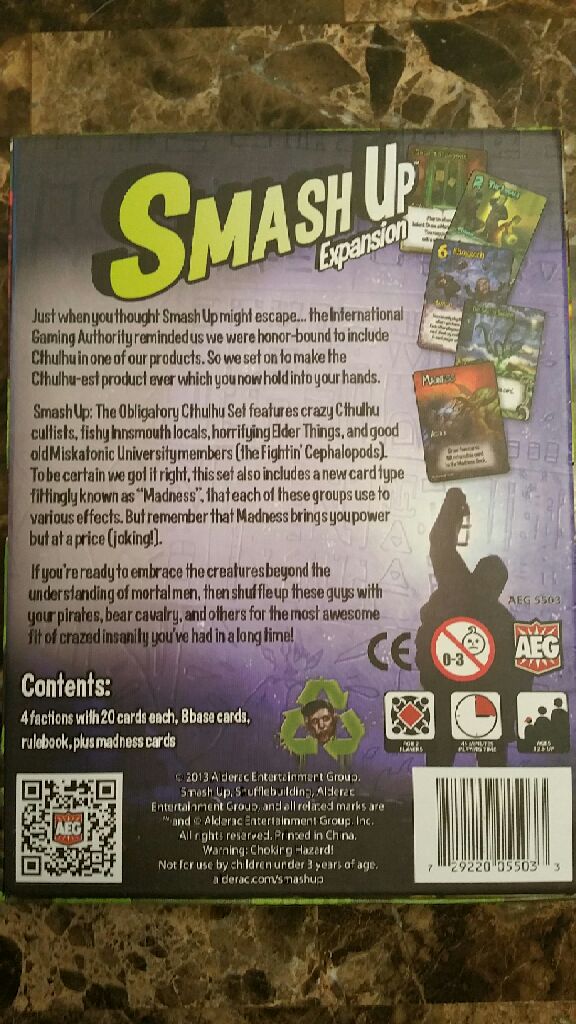 Smash Up Expansion: The Obligatory Cthulhu Set  (2) board game collectible [Barcode 729220055033] - Main Image 2