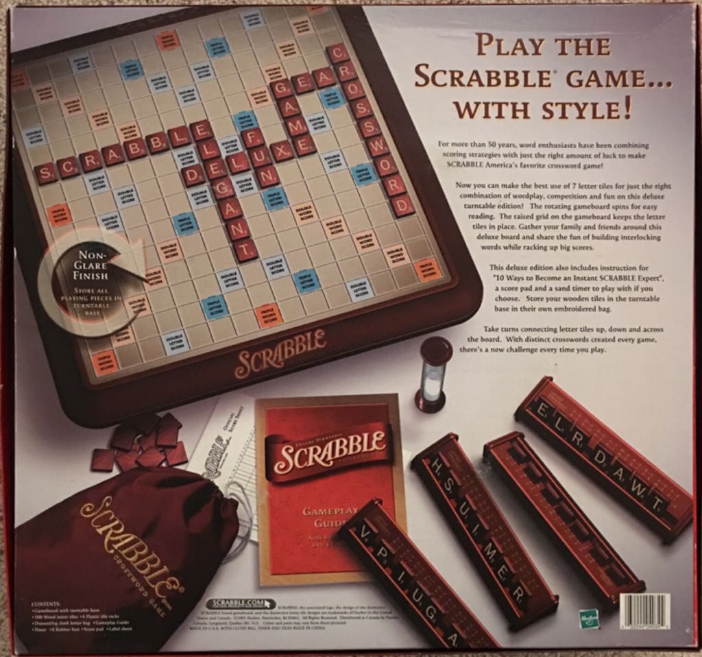Scrabble Deluxe w/Turntable  (2-4) board game collectible [Barcode 032244040344] - Main Image 2