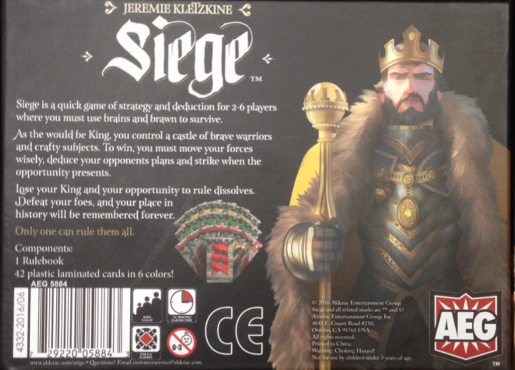 Siege  (2-6) board game collectible [Barcode 729220058843] - Main Image 2