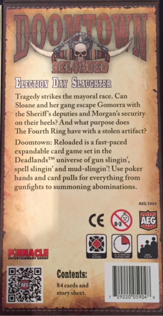Doomtown: Reloaded - Election Day Slaughter  (2+) board game collectible [Barcode 729220059048] - Main Image 2