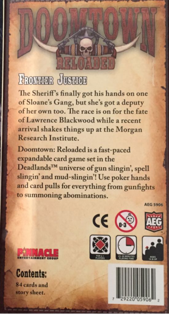 Doomtown: Reloaded - Frontier Justice  (2+) board game collectible [Barcode 729220059062] - Main Image 2