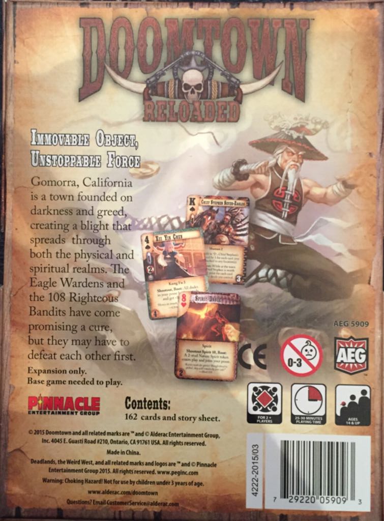 Doomtown: Reloaded - Immovable Object, Unstoppable Force  (2+) board game collectible [Barcode 729220059093] - Main Image 2