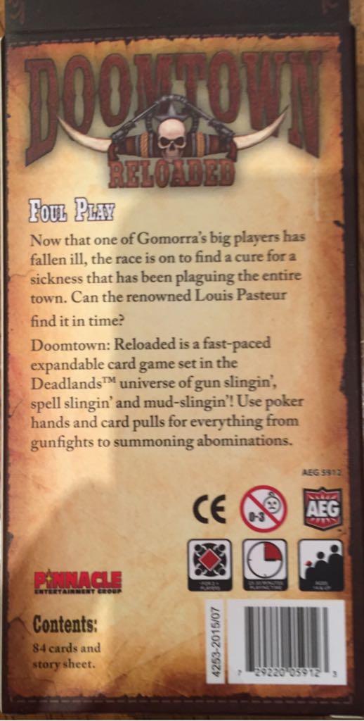 Doomtown: Reloaded - Foul Play  (2+) board game collectible [Barcode 729220059123] - Main Image 2