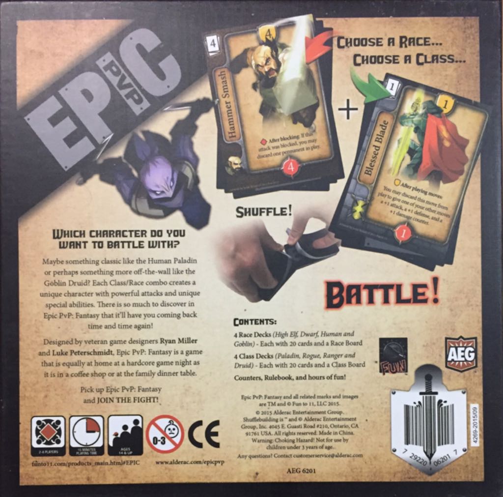 Epic PVP Fantasy  (2-4) board game collectible [Barcode 729220062017] - Main Image 2