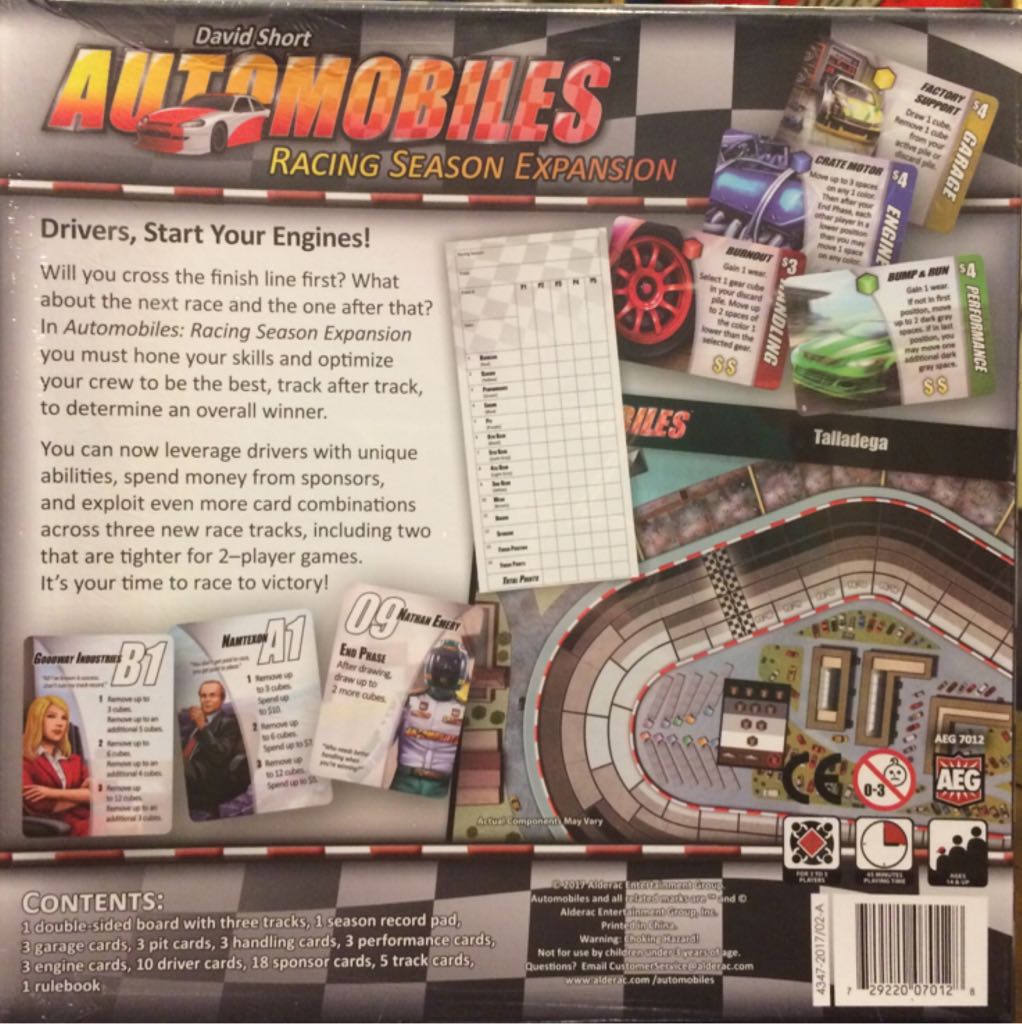 Automobiles : Racing Season   (2-5) board game collectible [Barcode 729220070128] - Main Image 2
