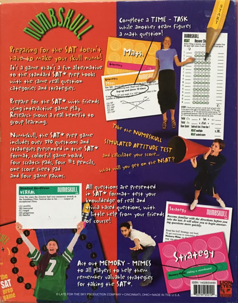 Numbskull : The SAT Prep Game  (Teams or 2-4) board game collectible [Barcode 730799050190] - Main Image 2