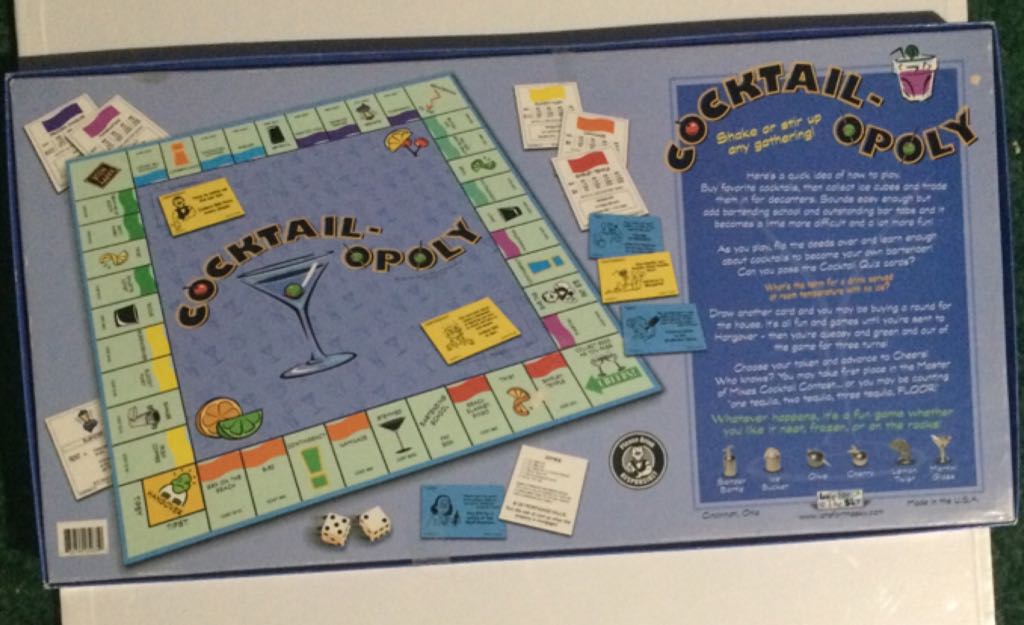 Cocktailopoly  (2-6 Players) board game collectible [Barcode 730799050350] - Main Image 2