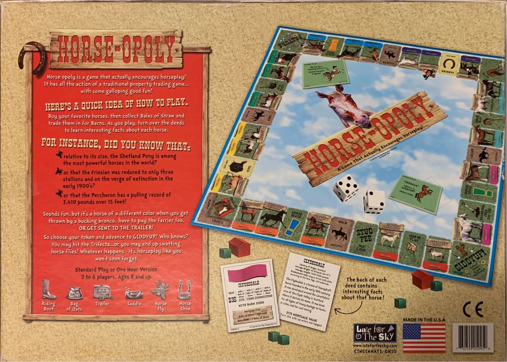 Horseopoly: Monopoly  (2-6) board game collectible [Barcode 730799050459] - Main Image 2