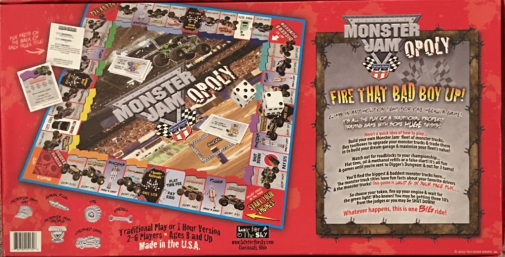 MONSTER JAMopoly  (2-6) board game collectible [Barcode 730799051326] - Main Image 2