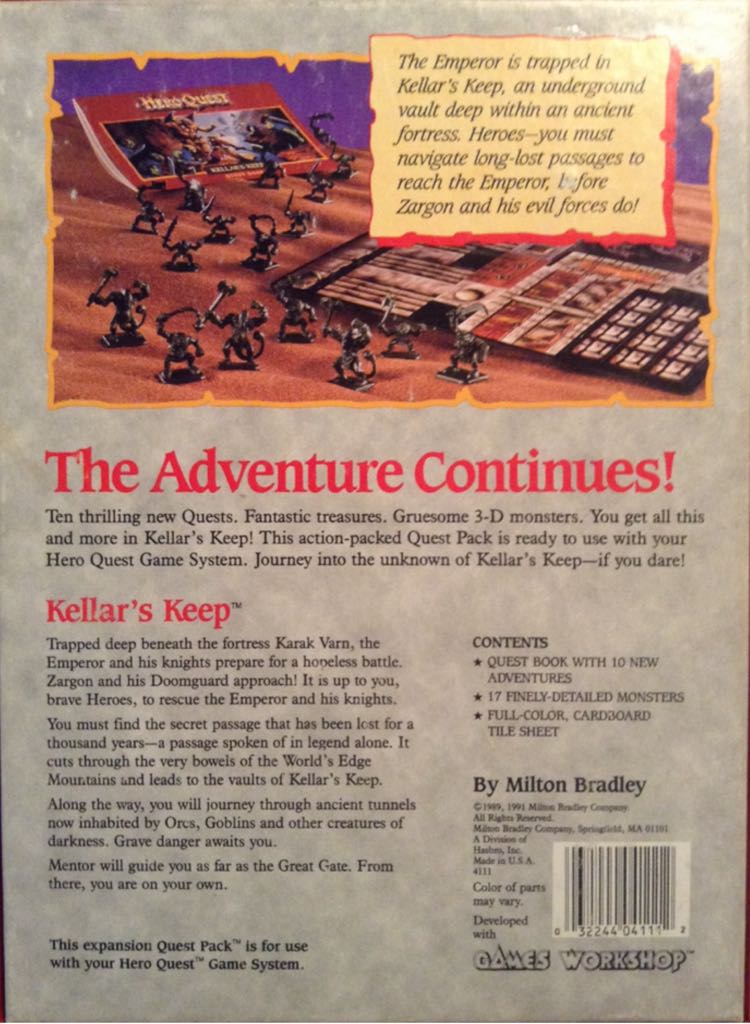 HeroQuest: Kellar’s Keep  (2-5) board game collectible [Barcode 032244041112] - Main Image 2