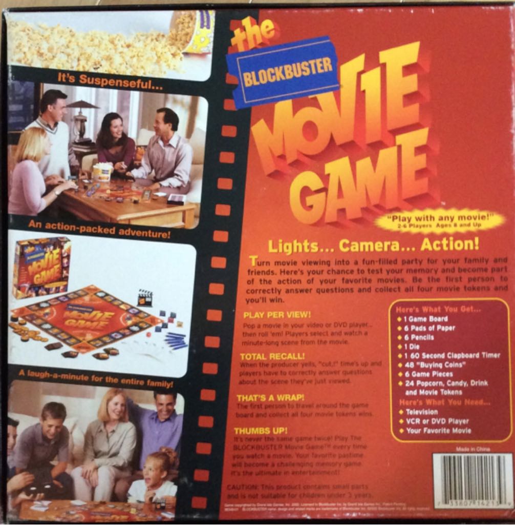 Blockbuster Movie Game  (2-6) board game collectible [Barcode 733807142139] - Main Image 2
