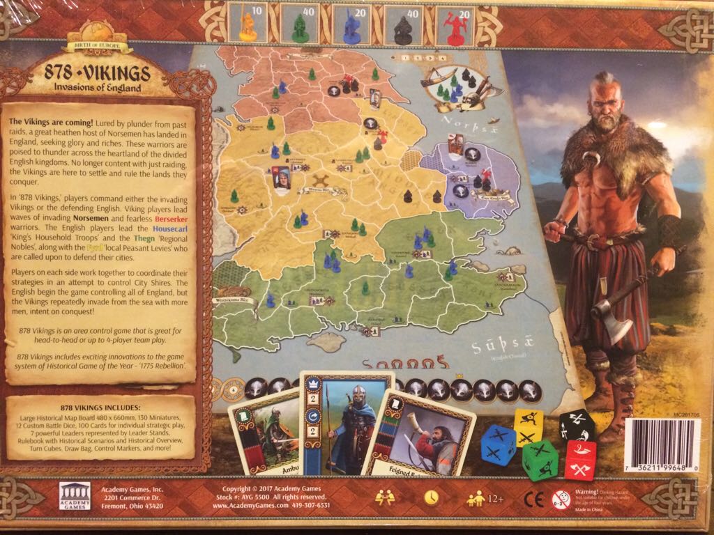 878 Vikings: Invasions of England  (2 to 4) board game collectible [Barcode 736211996480] - Main Image 2