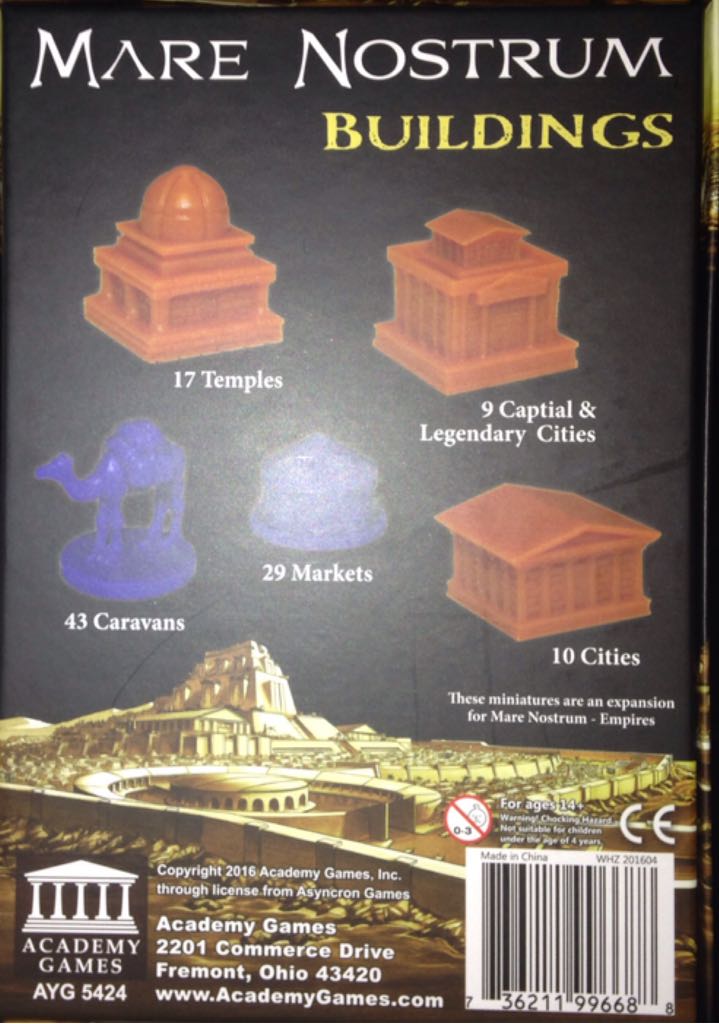 Mare Nostrum: Buildings  (2 to 6) board game collectible [Barcode 736211996688] - Main Image 2