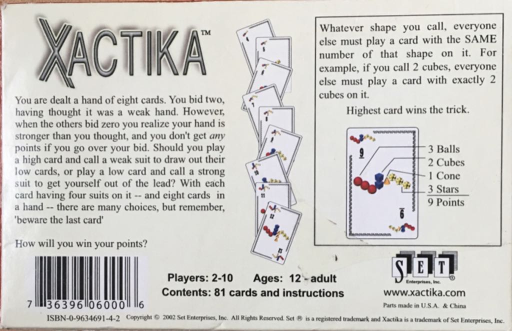 Xactika  (2-10) board game collectible [Barcode 736396060006] - Main Image 2