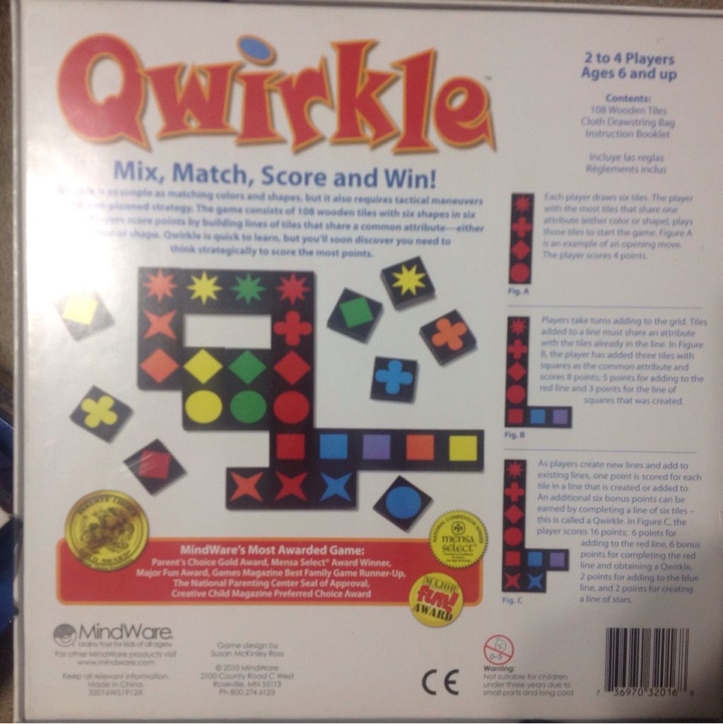 Qwirkle  (2-4) board game collectible [Barcode 736970320168] - Main Image 2