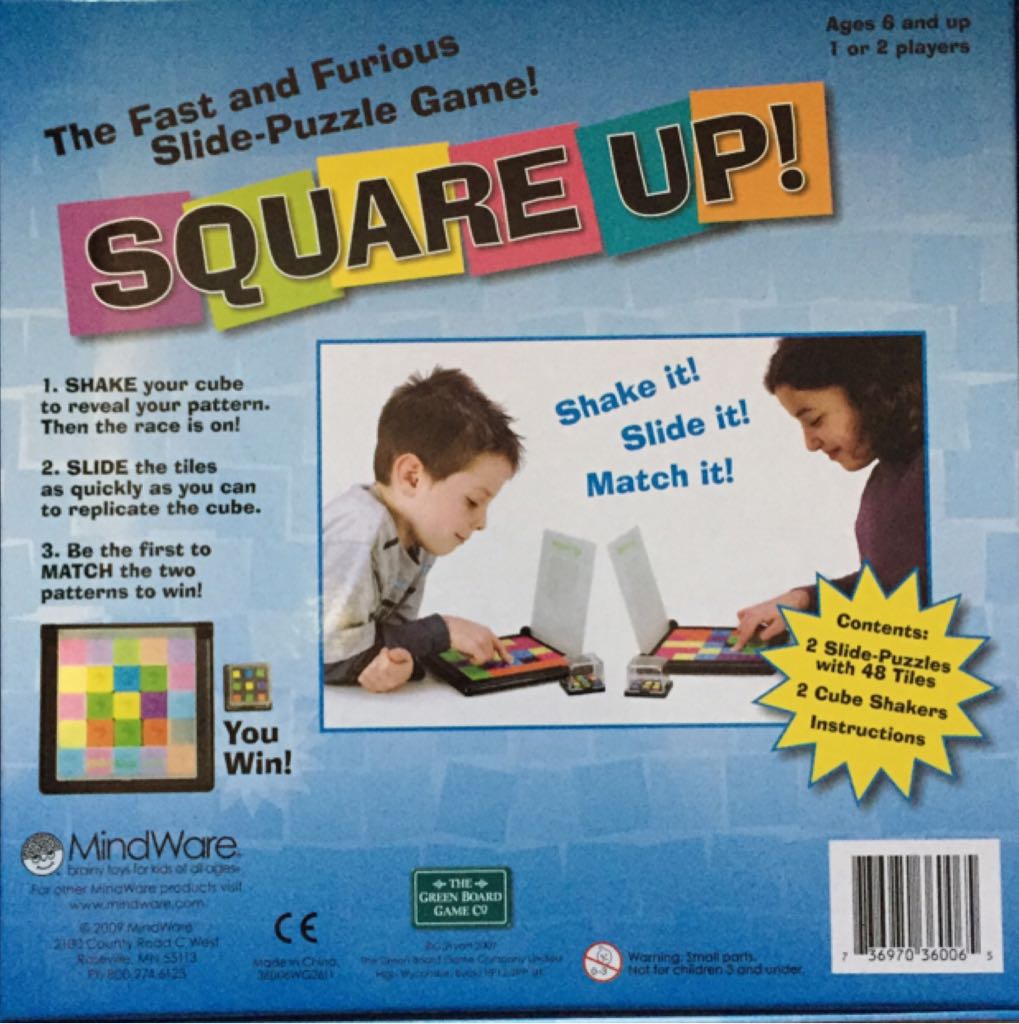 Square Up!  (1 Or 2) board game collectible [Barcode 736970360065] - Main Image 2