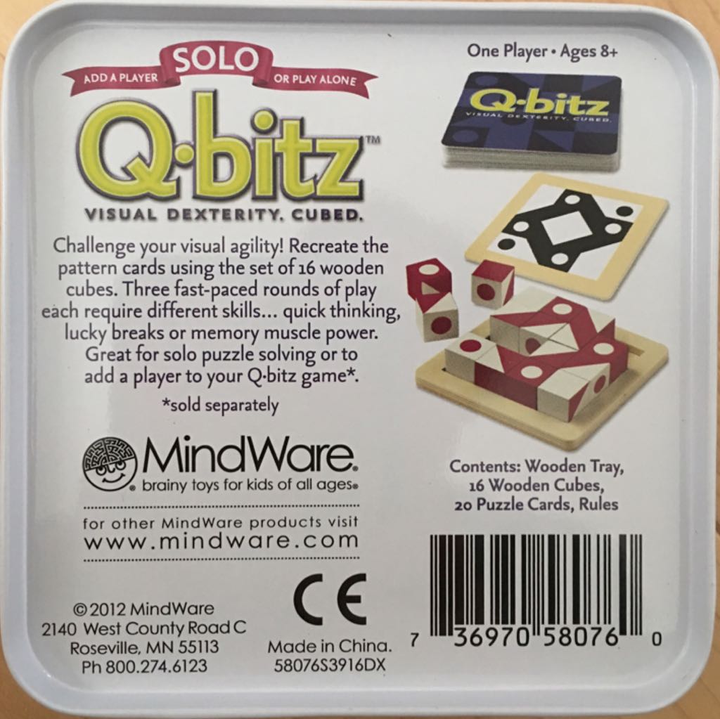 Q•bitz Solo: Magenta  (1) board game collectible [Barcode 736970580760] - Main Image 2