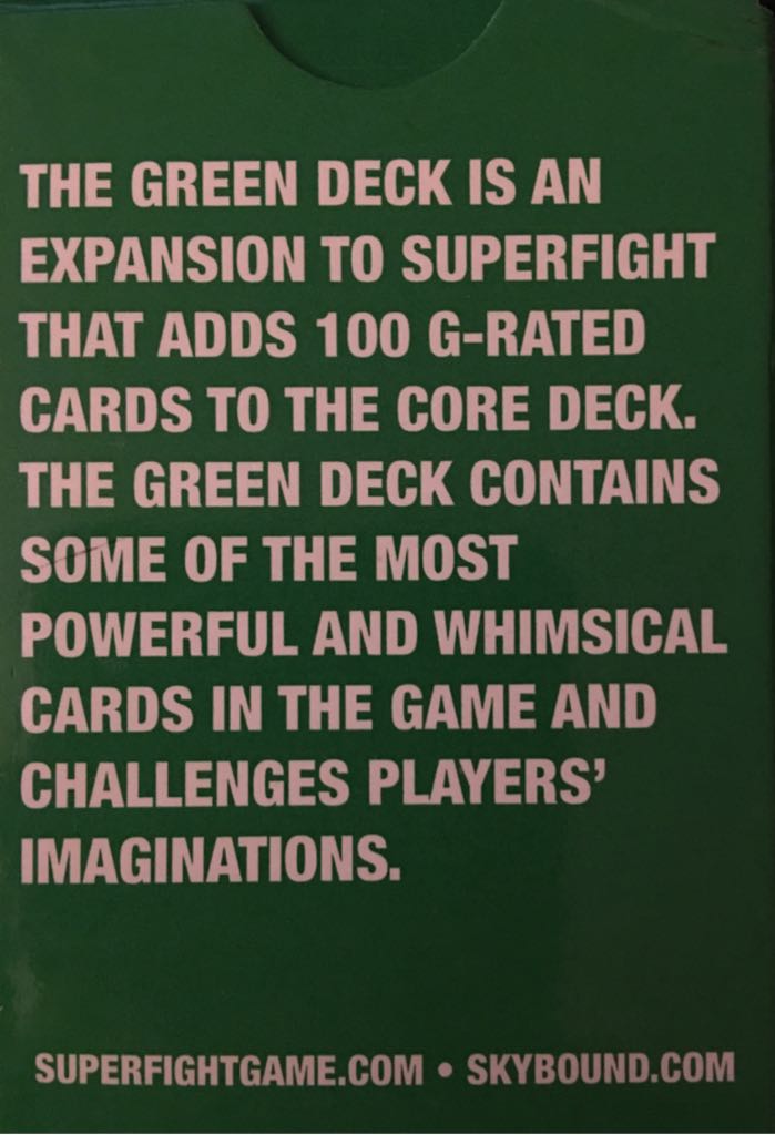 Superfight: The Green Deck  (3-10) board game collectible [Barcode 738759730137] - Main Image 2