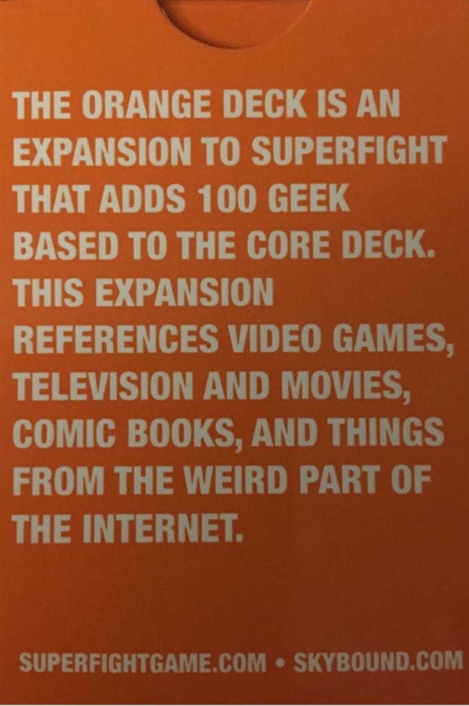 Superfight The Orange Deck  (3-10) board game collectible [Barcode 738759730168] - Main Image 2