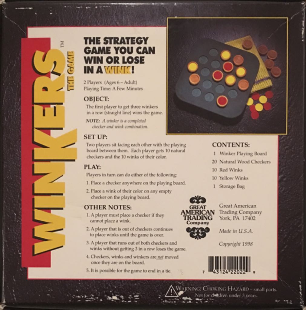 Winkers  (2) board game collectible [Barcode 743124220229] - Main Image 2