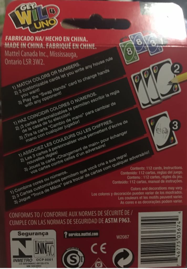 Uno  (2-10 Players) board game collectible [Barcode 746775036744] - Main Image 2