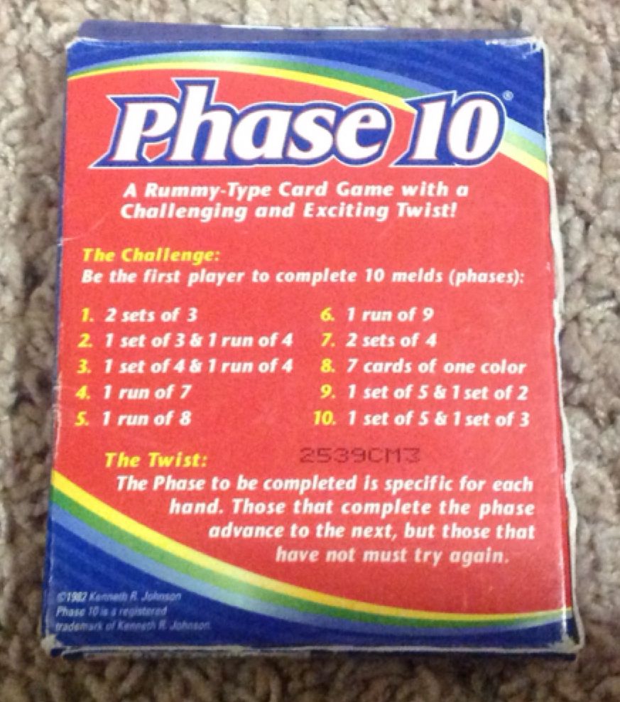 Phase 10  (2-6) board game collectible [Barcode 746775054540] - Main Image 2