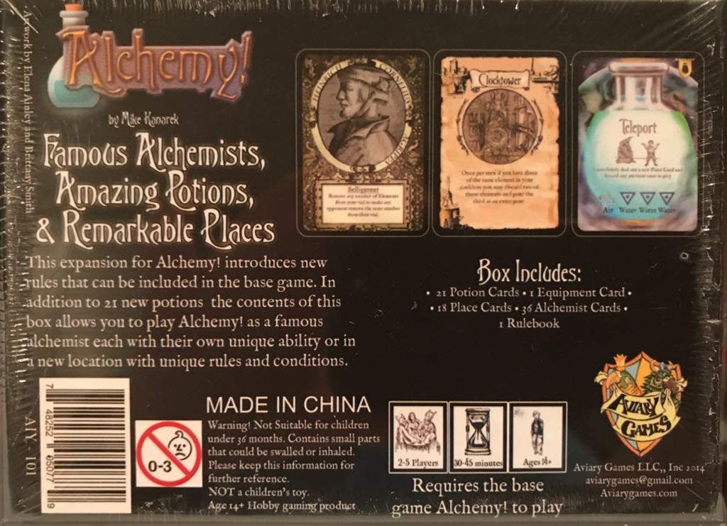 Alchemy!: Famous Alchemists, Amazing Potions, & Remarkable Places Expansion  (2-5) board game collectible [Barcode 748252050779] - Main Image 2