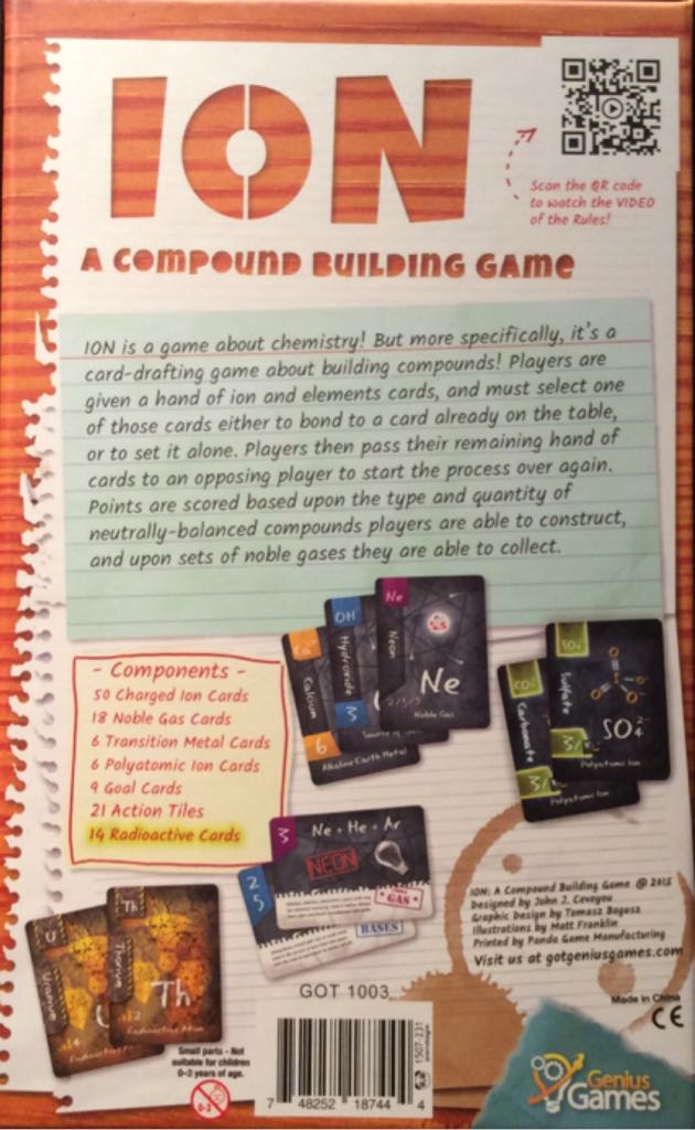 Ion A Compound Building Game  (2-7) board game collectible [Barcode 748252187444] - Main Image 2