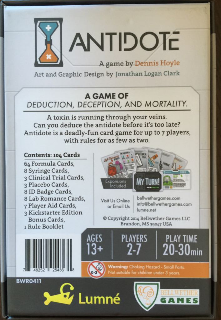 Antidote  (2-7) board game collectible [Barcode 748252254368] - Main Image 2