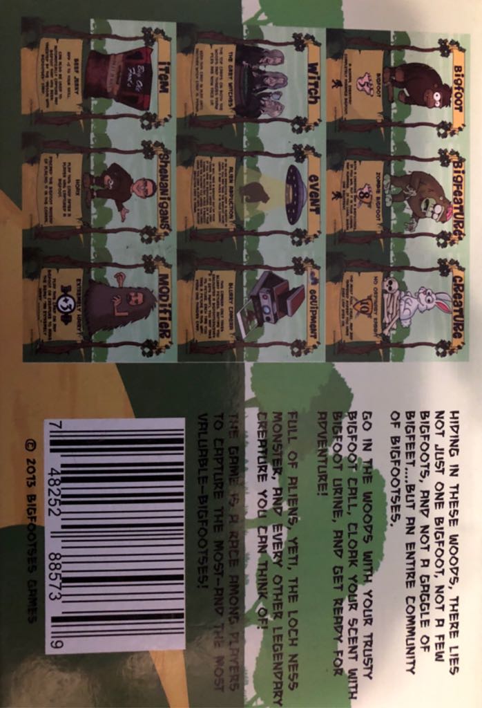 Bigfootses The Card Game  (2-6) board game collectible [Barcode 748252885739] - Main Image 2