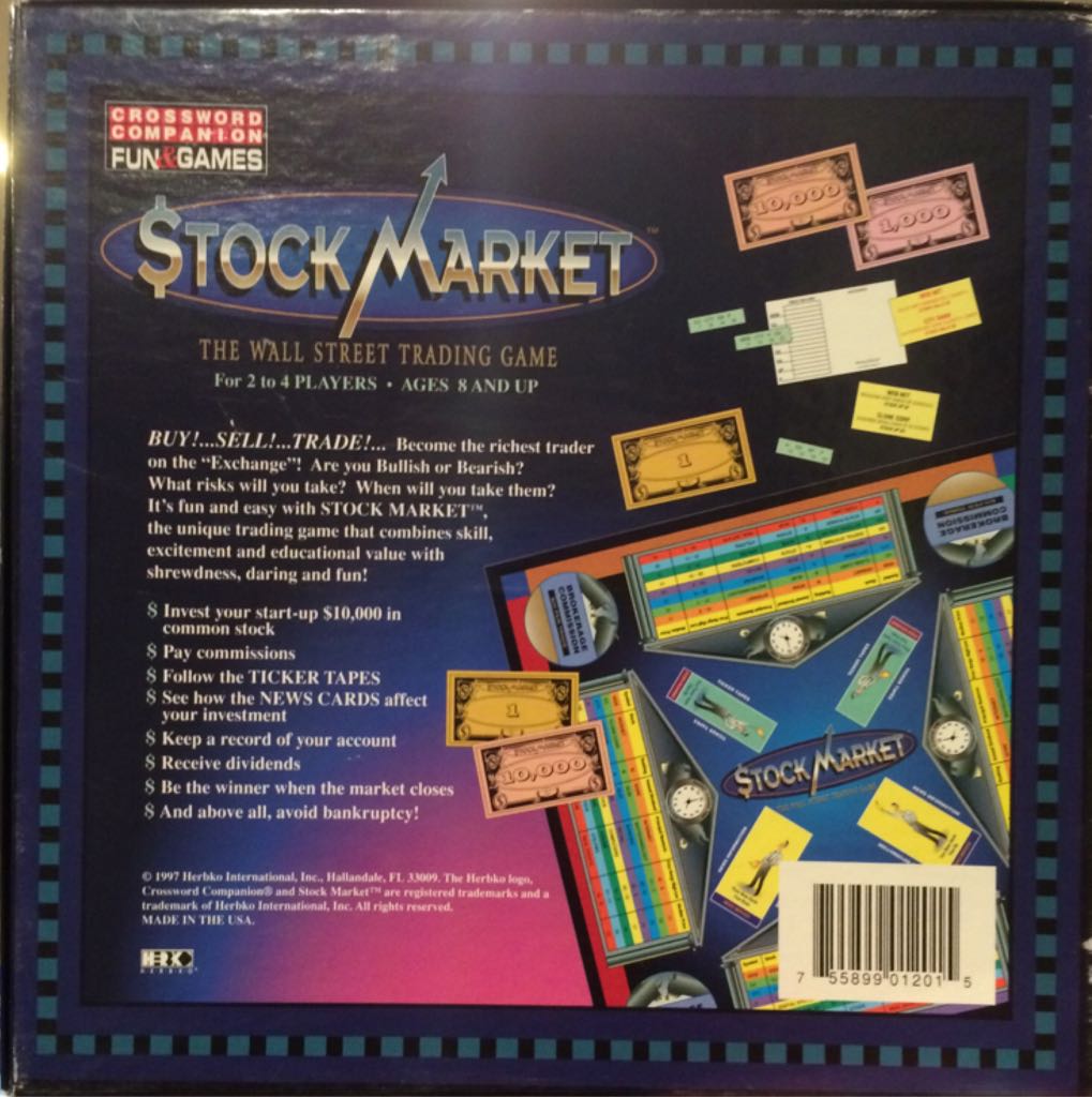 Stock Market The Wall Street Trading Game  (2-4 Teams or) board game collectible [Barcode 755899012015] - Main Image 2