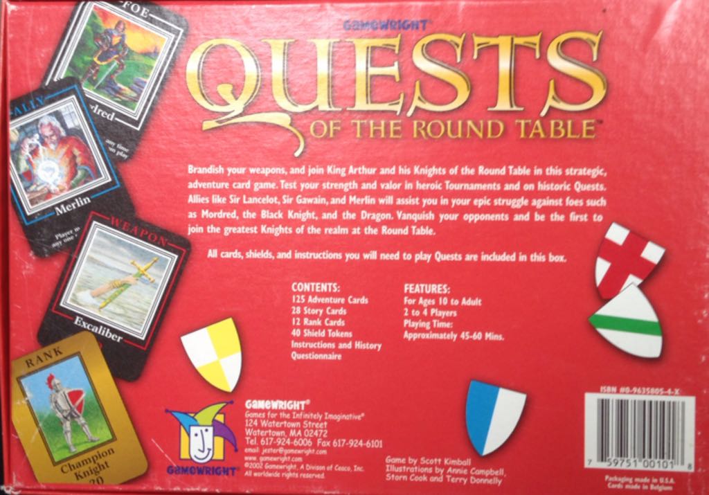 Quests of the Round Table  (2-4) board game collectible [Barcode 759751001018] - Main Image 2