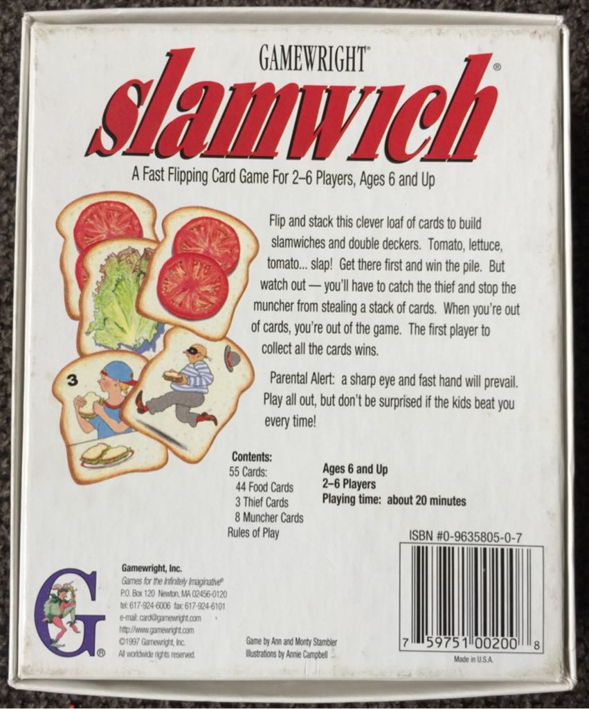 Slamwich  (2-6) board game collectible [Barcode 759751002008] - Main Image 2