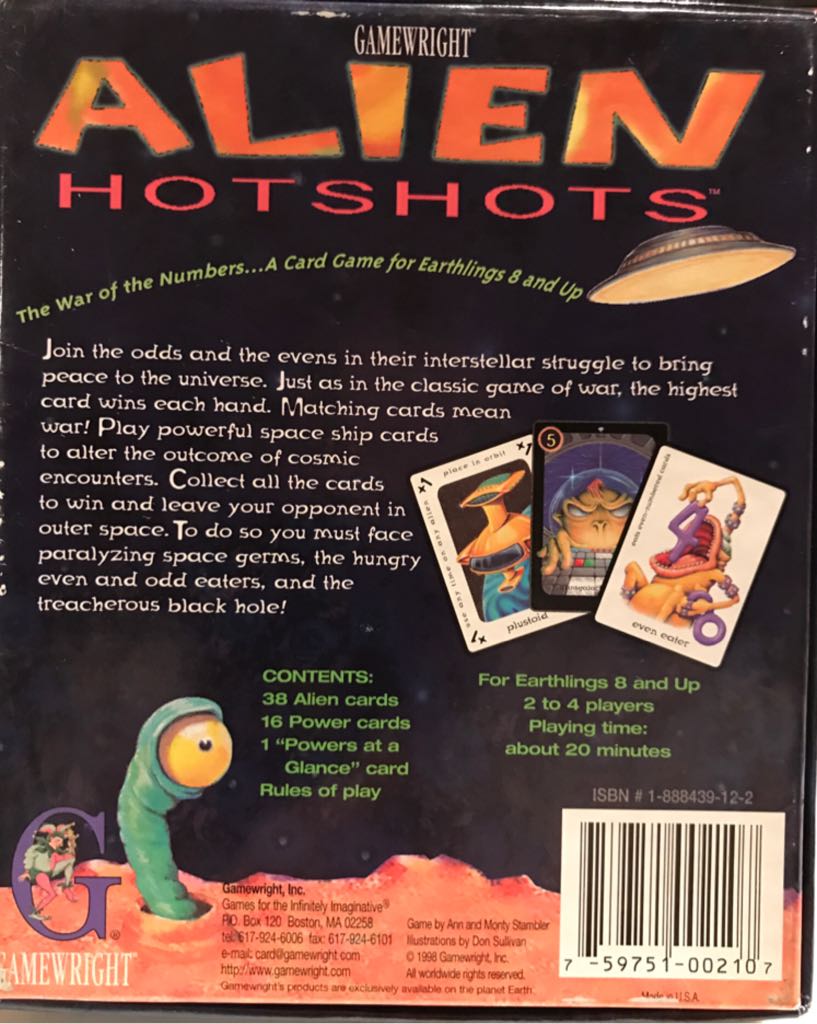 Alien Hotshots  (2 to 4) board game collectible [Barcode 759751002107] - Main Image 2