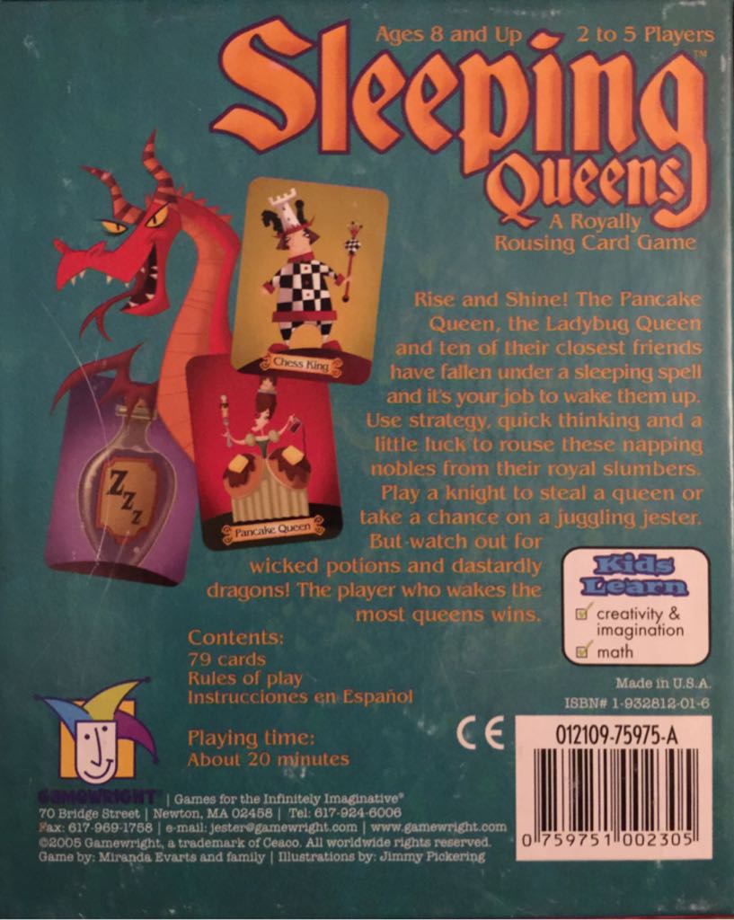 Sleeping Queens  (2-5) board game collectible [Barcode 759751002305] - Main Image 2
