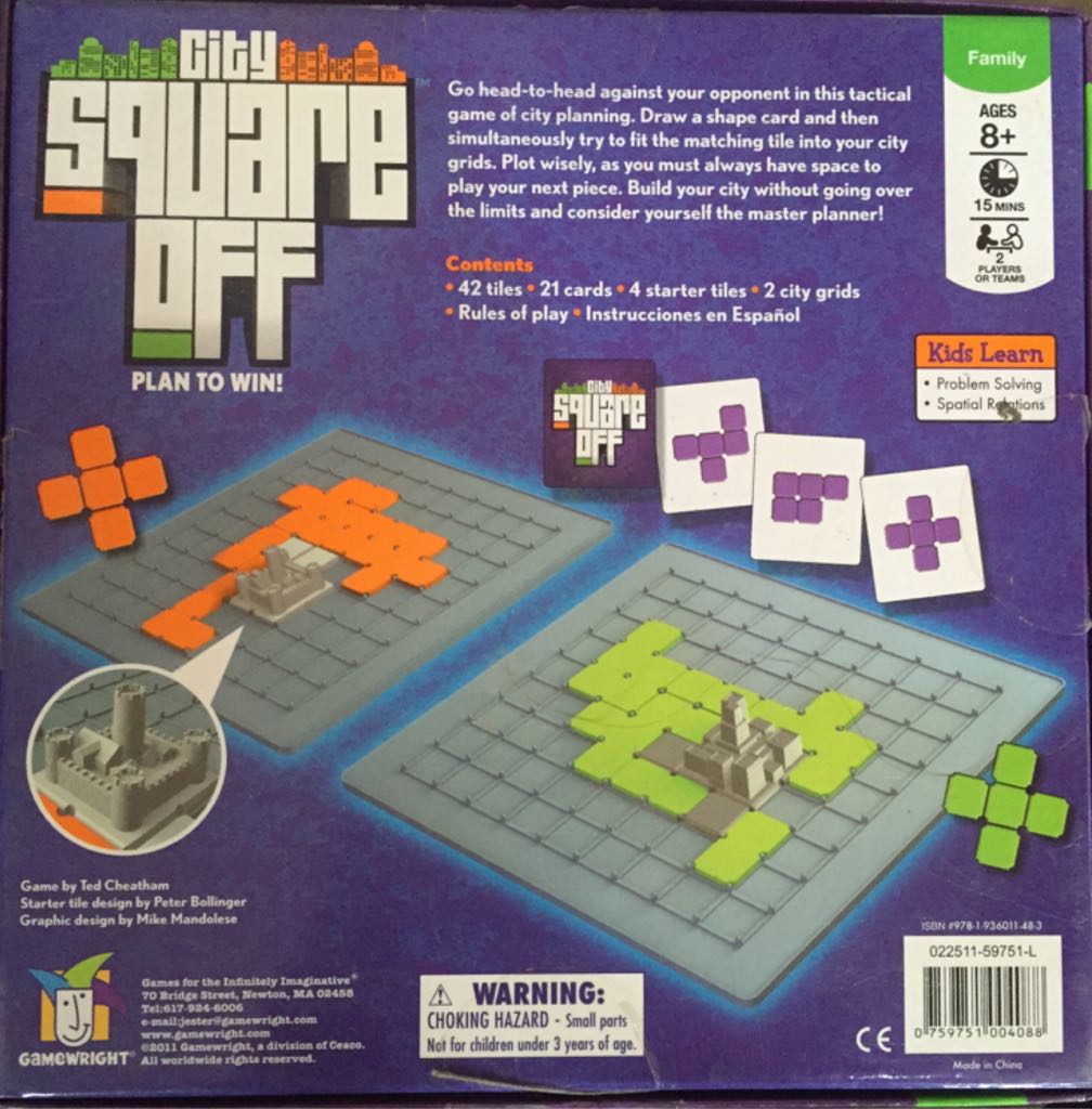 City Square Off  (2 Teams or 2) board game collectible [Barcode 759751004088] - Main Image 2