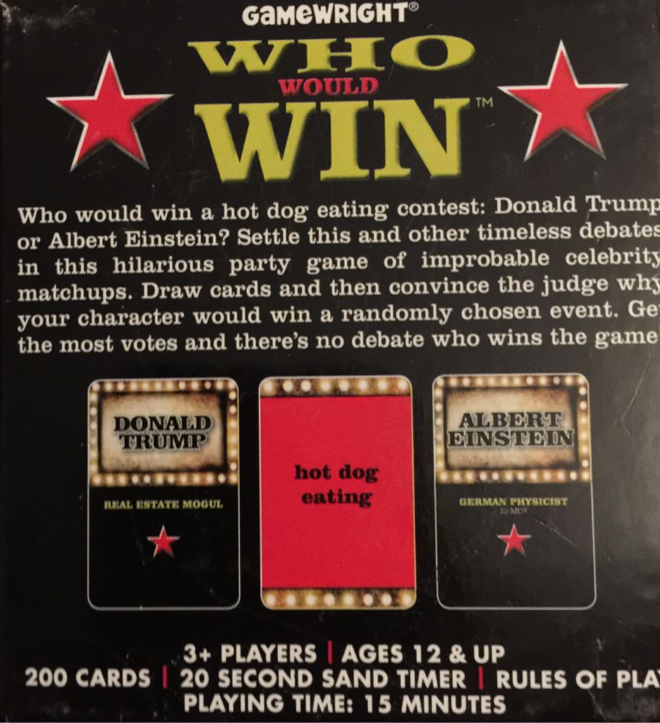 Who Would Win?  (3-99) board game collectible [Barcode 759751011024] - Main Image 2