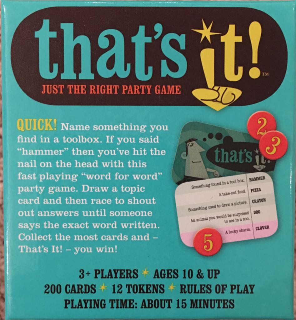 That’s It!  (3+) board game collectible [Barcode 759751011048] - Main Image 2