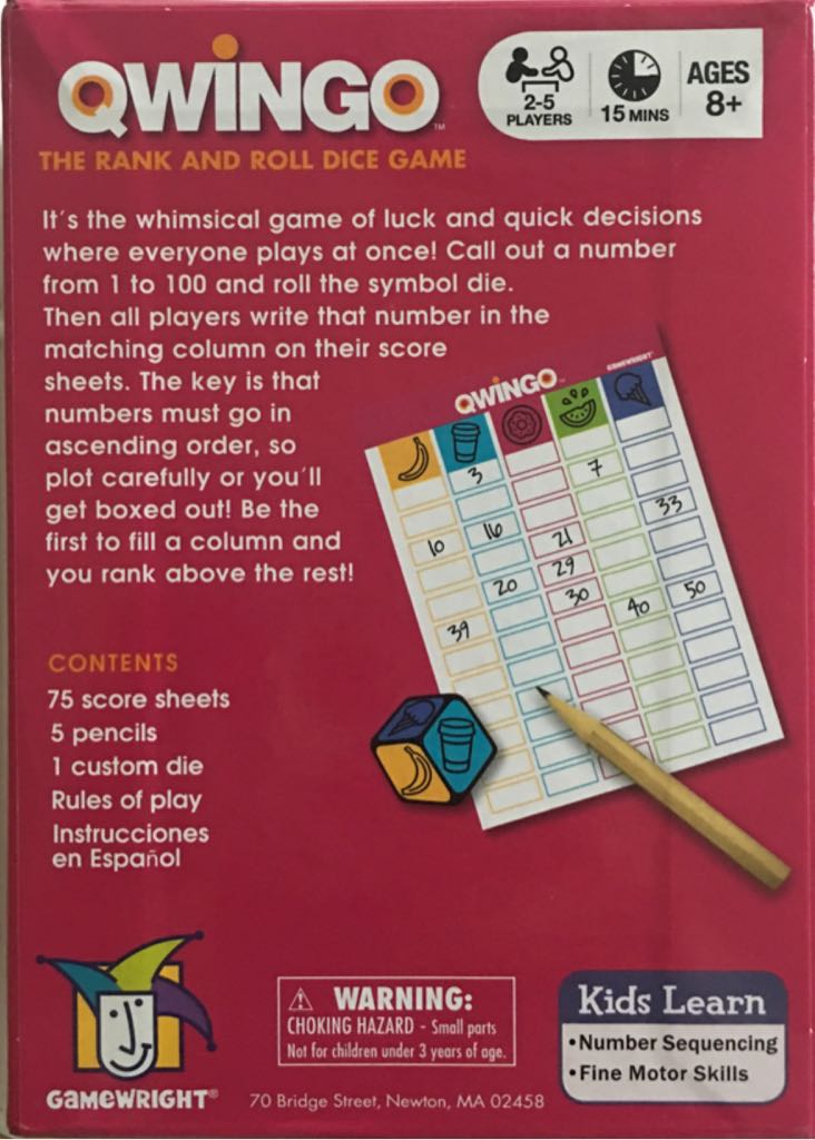 Qwingo  (2-5) board game collectible [Barcode 759751012052] - Main Image 2