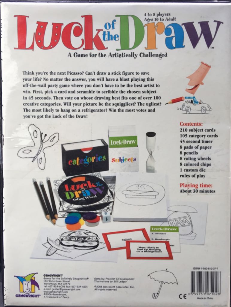 Luck Of The Draw   (4 To 8) board game collectible [Barcode 759751071028] - Main Image 2