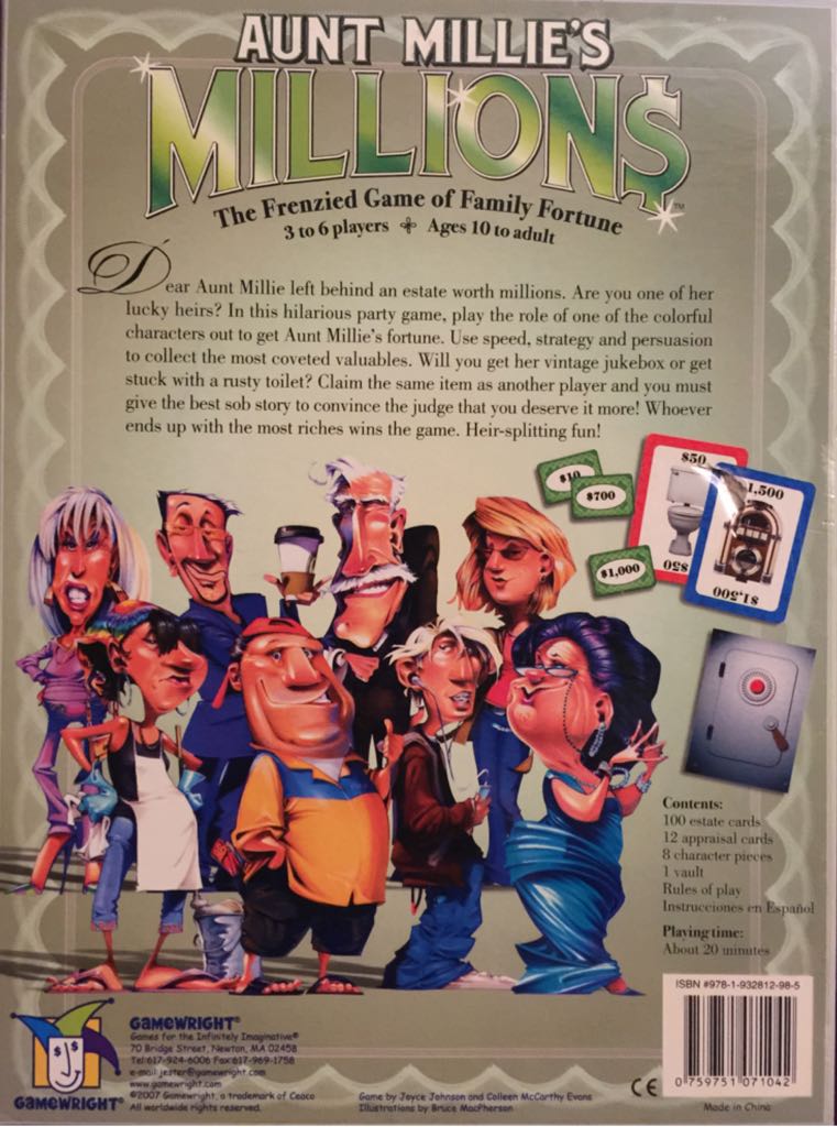 Aunt Millie’s Millions  (3-6) board game collectible [Barcode 759751071042] - Main Image 2