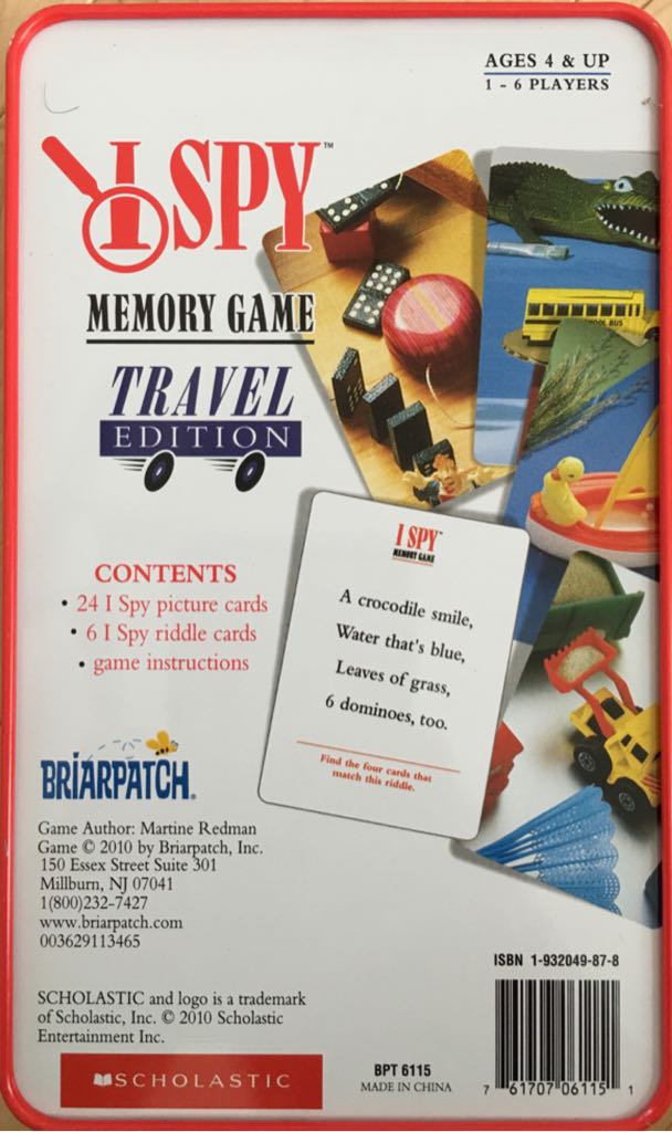I Spy : Memory Game : Travel Edition  (1-6) board game collectible [Barcode 761707061151] - Main Image 2