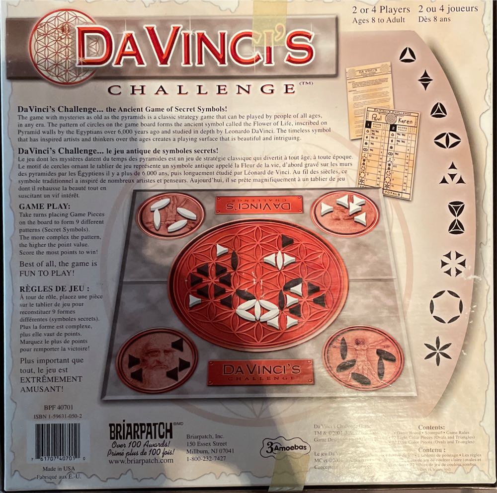 Davinci’s Challenge   (2 Or 4) board game collectible [Barcode 761707407010] - Main Image 2