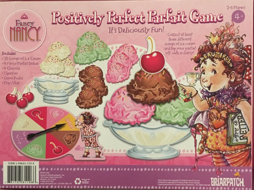 Fancy Nancy : Positively Perfect Parfait Game  (2-4) board game collectible [Barcode 761707611066] - Main Image 2