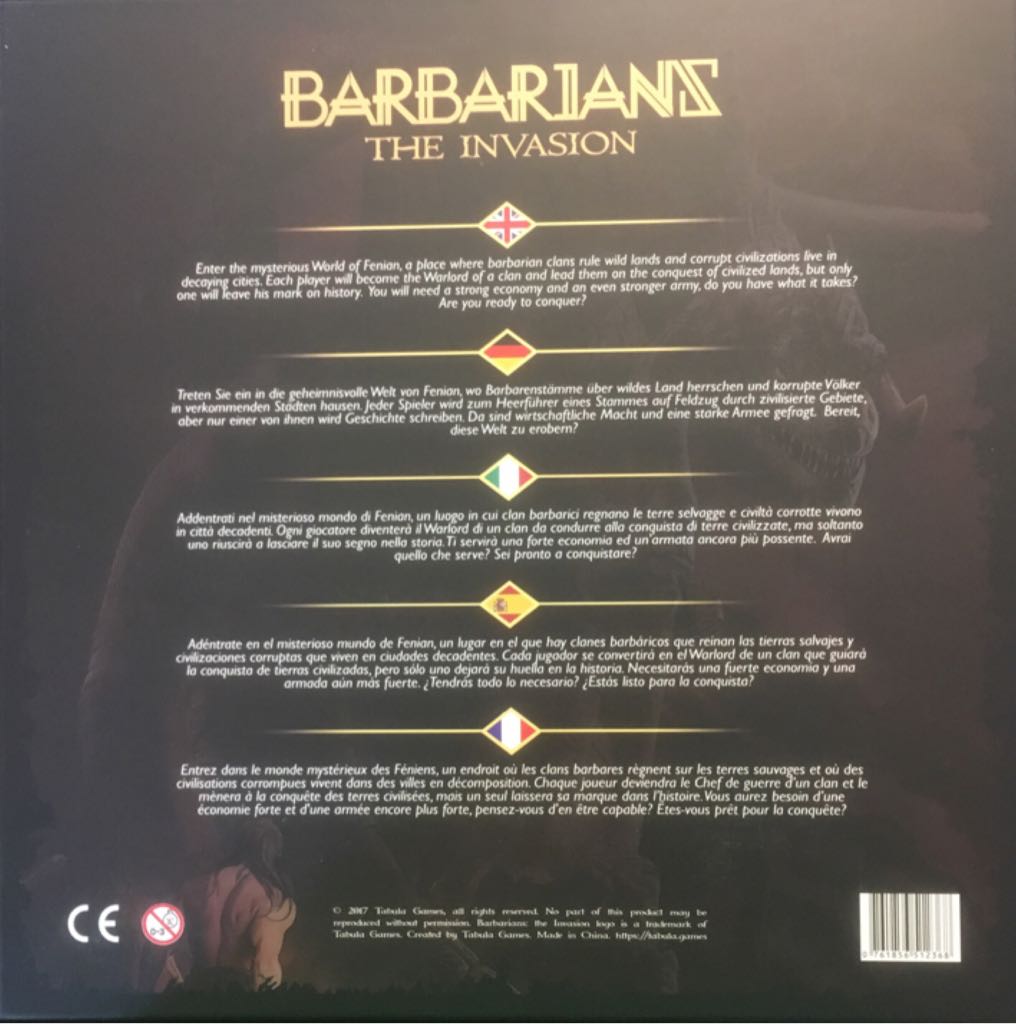 Barbarians: The Invasion  (1 to 4) board game collectible [Barcode 761856512368] - Main Image 2