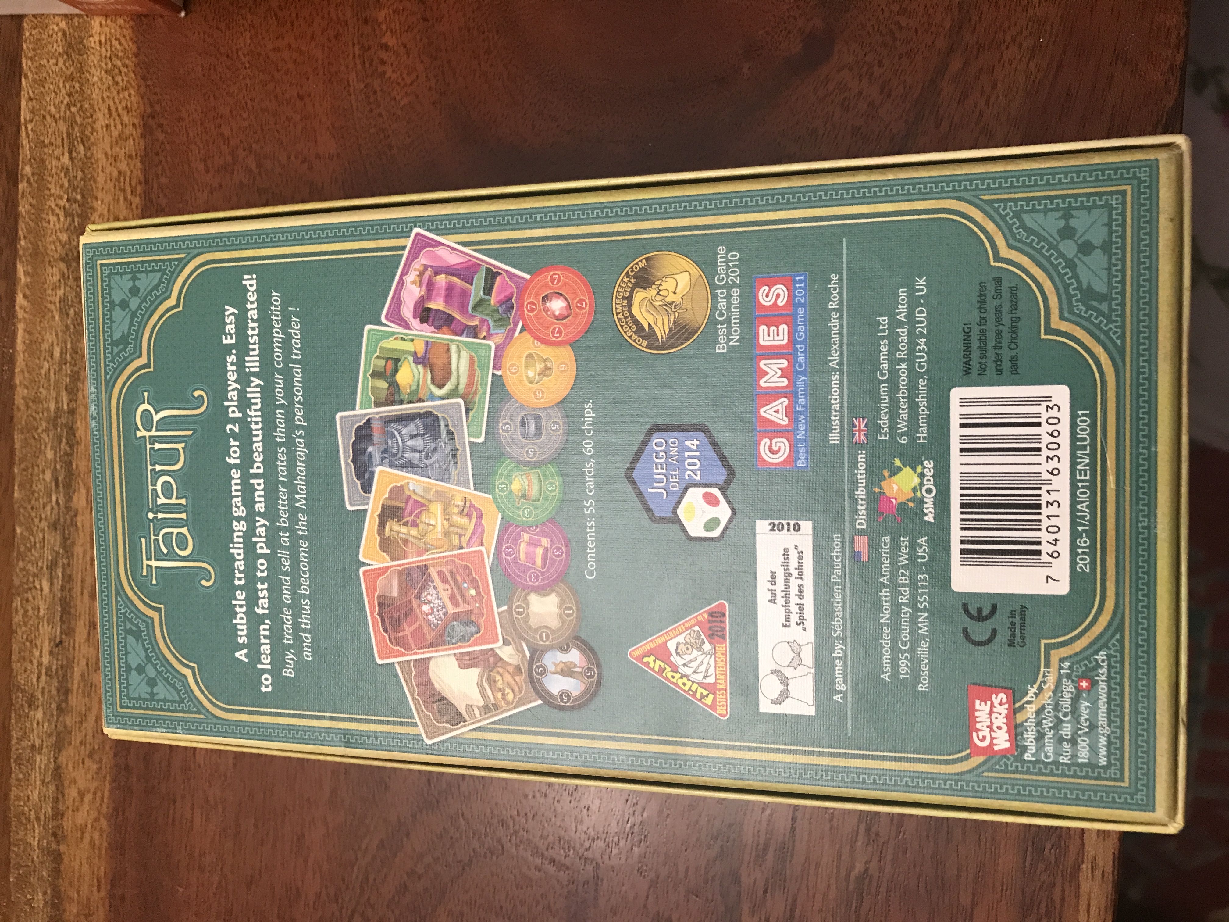 Jaipur  (2) board game collectible [Barcode 7640131630603] - Main Image 2